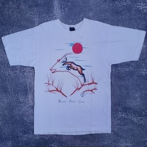 Vintage 1990 Native Indigenous Graphic Moosonee Ontario Canada Single Stitch Tee